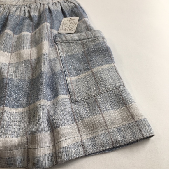 FREE PEOPLE Suspender Checkered Blue Skirt - Picture 3 of 14